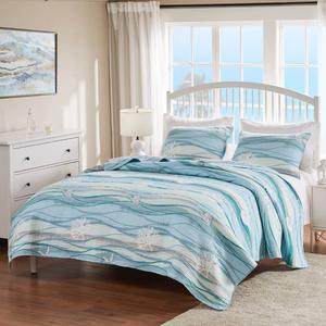 Greenland Home Fashions(tm) Maui Shorebirds Coastal 3pc. Quilt Set