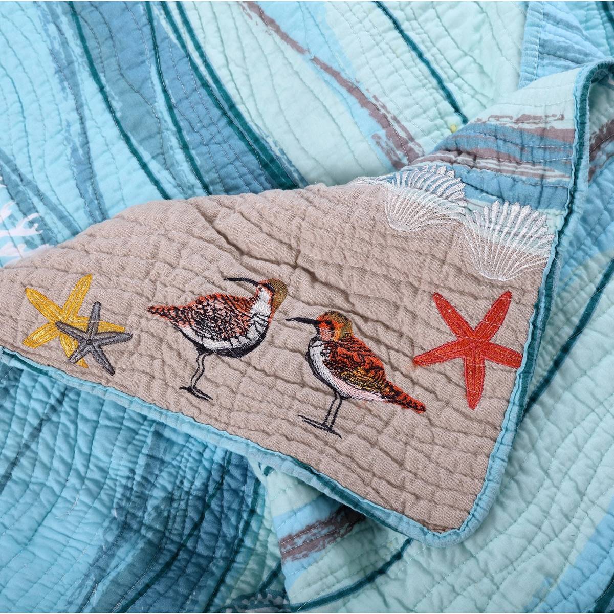 Greenland Home Fashions(tm) Maui Shorebirds Coastal Quilt Set