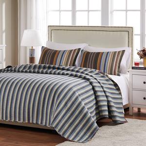 Greenland Home Fashions(tm) Durango Earth Striped 3pc. Quilt Set alternate view