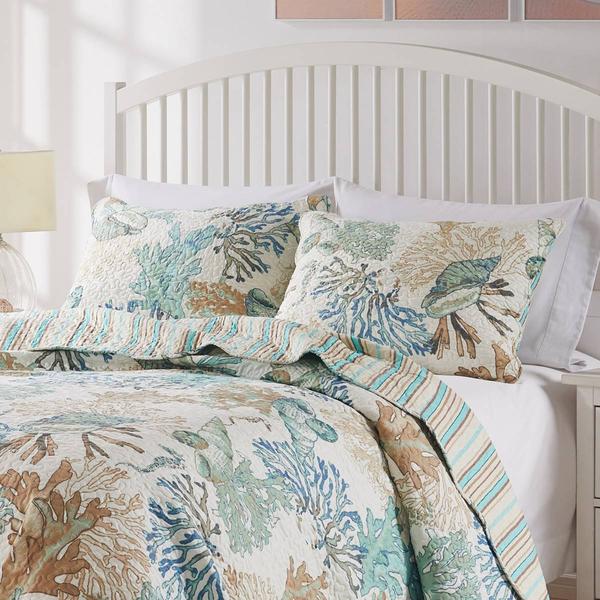 Greenland Home Fashions(tm) Atlantis Coastal 3pc. Quilt Set alternate view