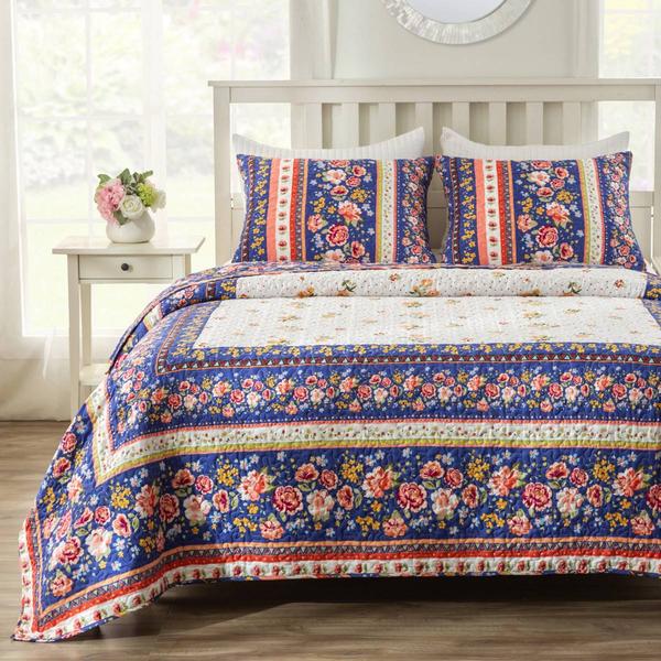 Greenland Home Fashions(tm) Reversible Marsha Americana Quilt Set