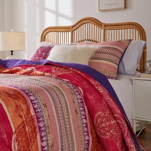 Greenland Home Fashions(tm) Aurora Mid-Century Boho Pink Quilt Set alternate view