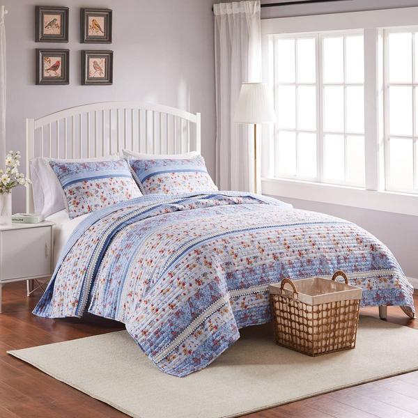 Greenland Home Fashions(tm) Betty Lace-Embellished 3pc. Quilt Set