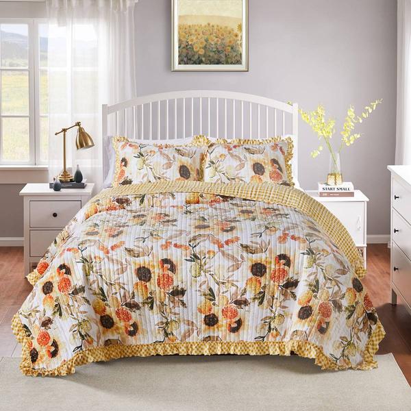 Greenland Home Fashions(tm) Somerset Ruffle-Embellished Quilt Set