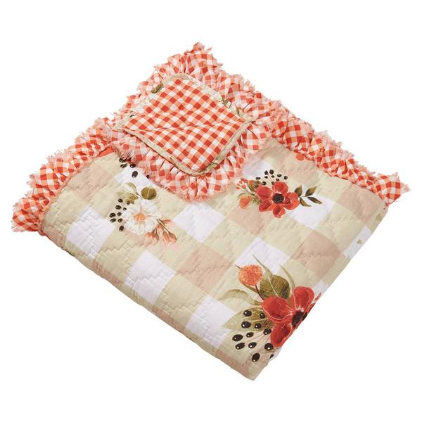 Greenland Home Fashions(tm) Wheatly Gingham Reversible Quilted Throw alternate view