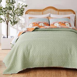 Greenland Home Fashions(tm) Carlie Modern Calico Stripes Quilt Set alternate view