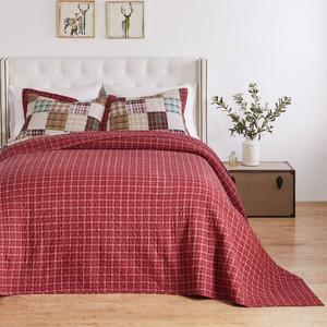 Greenland Home Fashions(tm) Oxford Plaid Reversible Quilt Set alternate view
