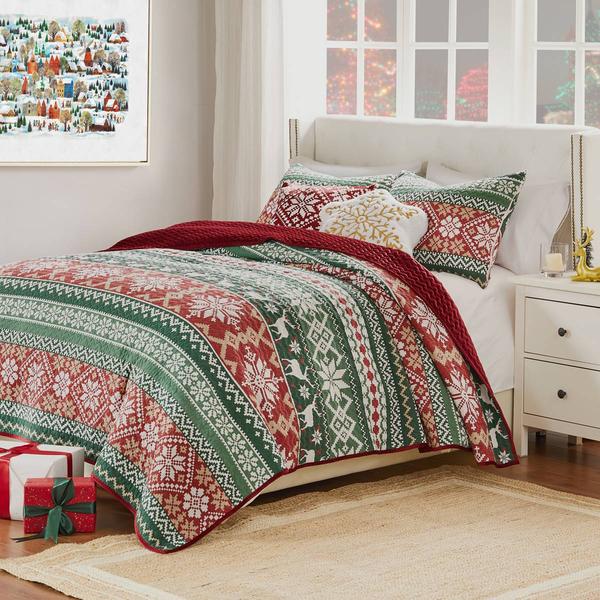 Greenland Home Fashions(tm) Fair Isle 3pc. Quilt Set