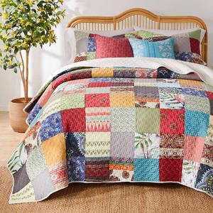 Greenland Home Fashions(tm) Renee Upcycle 3pc. Quilt Set