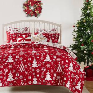 Greenland Home Fashions(tm) Peppermint Party Reversible Coverlet Set alternate view