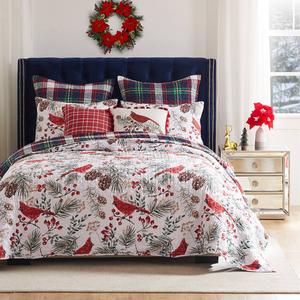 Greenland Home Fashions(tm) Cardinal Plaid Reversible Quilt Set alternate view