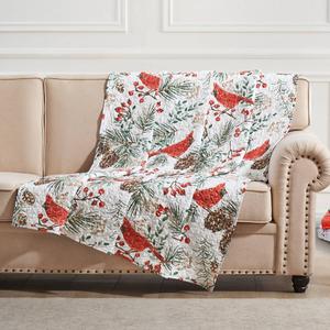 Greenland Home Fashions(tm) Cardinal Plaid Reversible Quilted Throw