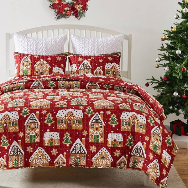 Greenland Home Fashions(tm) Gingerbread Lane Reversible Quilt Set alternate view