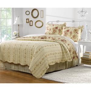 Greenland Home Fashions(tm) Antique Rose Ecru 5pc. Quilt Set alternate view