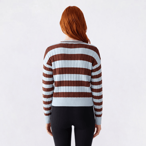 Juniors Heart N Crush Cuddle Stripe Cable Pullover Sweater alternate view