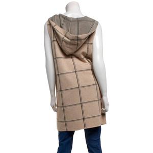 Womens 89th & Madison Sleeveless Plaid Two Pocket Cardigan alternate view