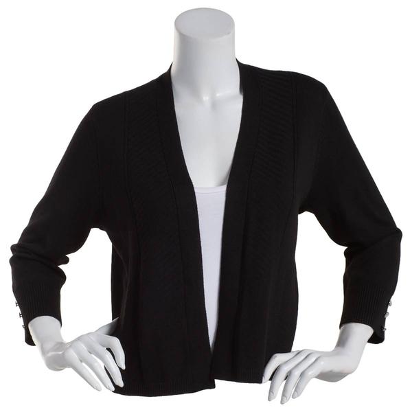 Womens 89th & Madison Button Sleeve Princess Seam Cardigan