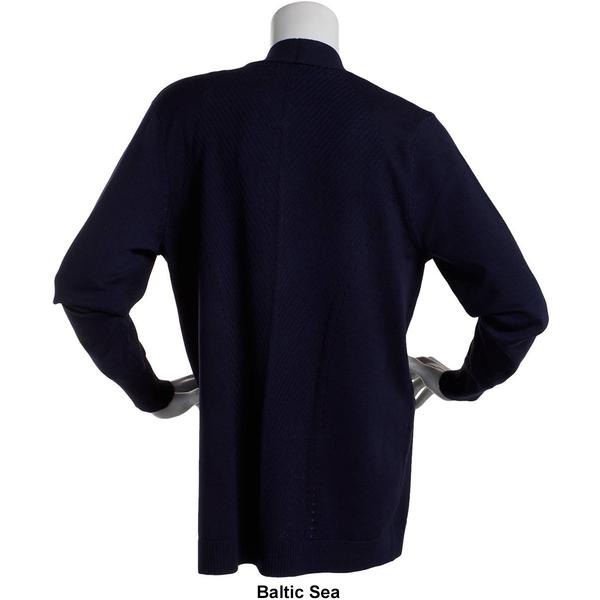 Womens 89th & Madison Solid Long Sleeve Open Two Pocket Cardigan alternate view