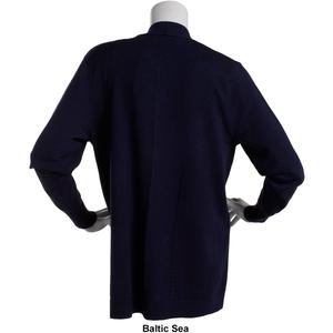 Womens 89th & Madison Solid Long Sleeve Open Two Pocket Cardigan alternate view