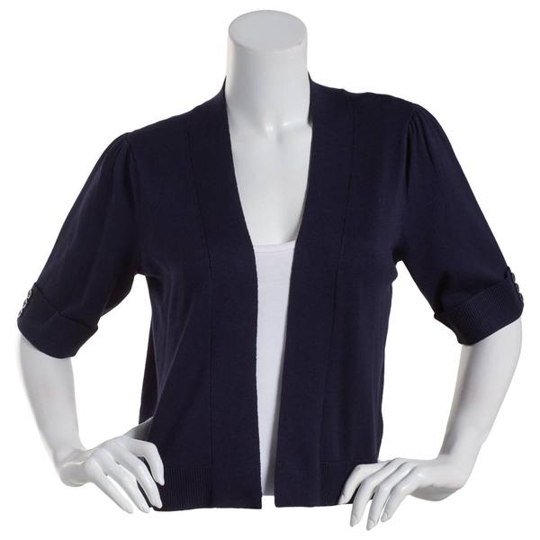 Womens 89th & Madison Elbow Sleeve Roll Tab Cuffed Cardigan alternate view