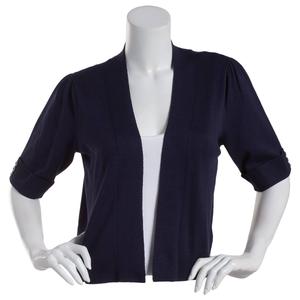Womens 89th & Madison Elbow Sleeve Roll Tab Cuffed Cardigan