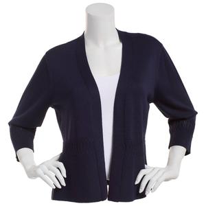 Womens 89th & Madison Pointelle Detail Peplum Cardigan