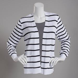 Womens 89th & Madison Long Sleeve Striped Cardigan