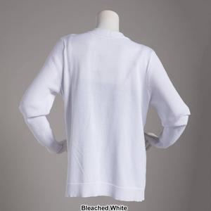 Womens 89th & Madison Long Sleeve Waffle Stitch Open Cardigan alternate view
