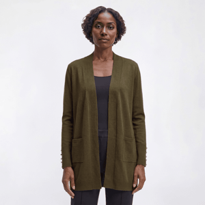 Womens 89th & Madison Long Sleeve Button Cuff Solid Cardigan alternate view