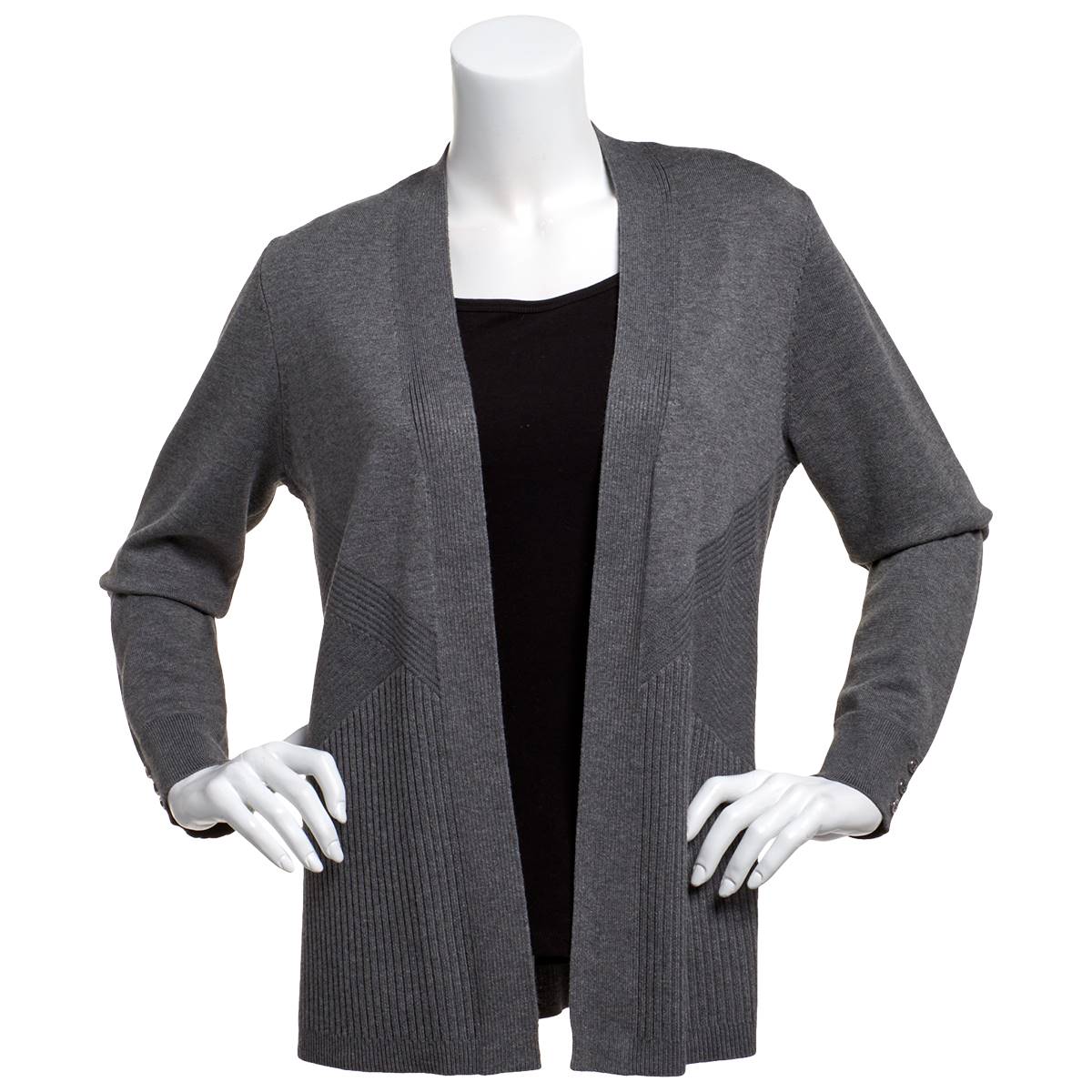 Womens 89th & Madison Variegated Straight Hem Cardigan