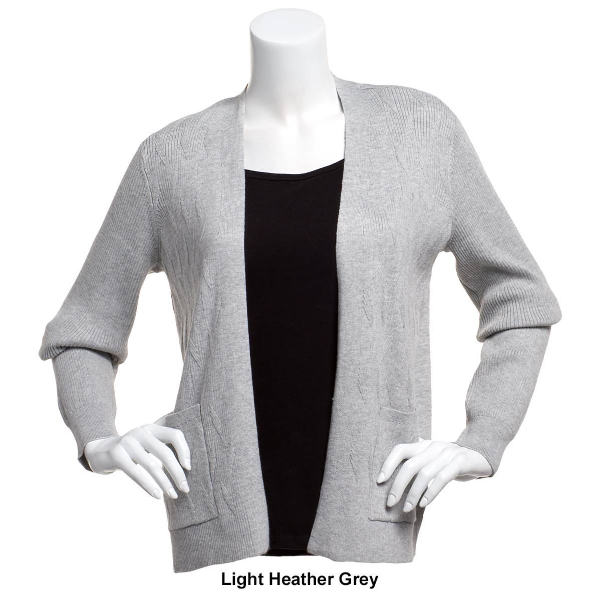 Womens 89th & Madison Recycled Poly Solid Two Pocket Cardigan