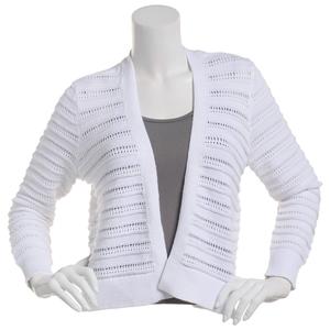 Womens 89th & Madison Long Sleeve Open Pointelle Stitch Shrug alternate view