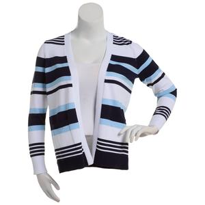 Womens Verve Ami Long Sleeve Variegated Stripe Cardigan