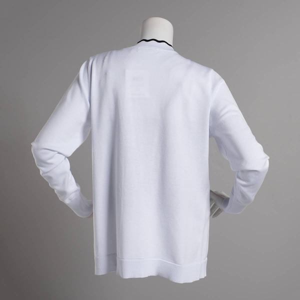 Womens 89th & Madison Long Sleeve Tipped 2 Pocket Cardigan alternate view