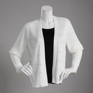 Womens 89th & Madison Long Sleeve Perforated Open Cardigan alternate view
