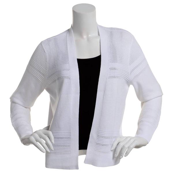Womens 89th & Madison Long Sleeve Ottoman Stitch Ribbed Cardigan