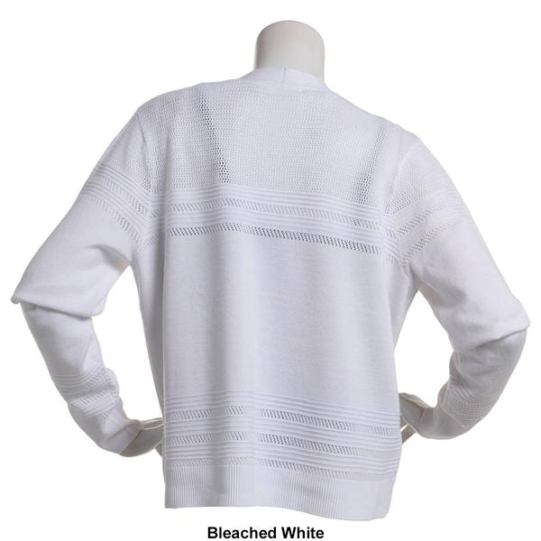 Womens 89th & Madison Long Sleeve Ottoman Stitch Ribbed Cardigan alternate view