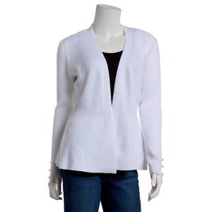 Womens 89th & Madison Long Sleeve Solid Button Trim Sweater
