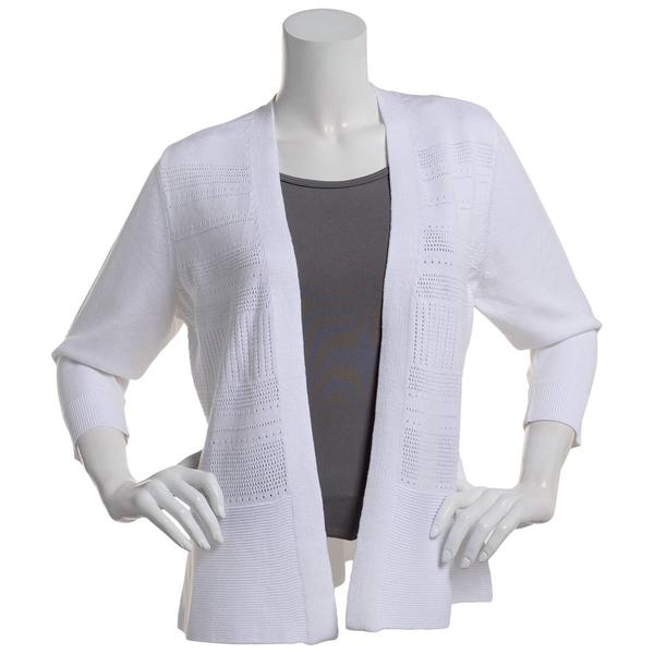 Womens 89th & Madison 3/4 Sleeve Solid Cardigan