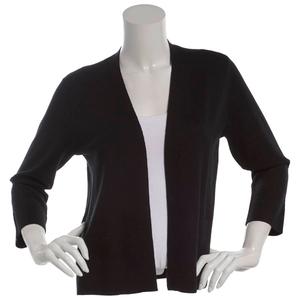 Womens 89th & Madison Bracelet Sleeve Solid Rib Panel Cardigan