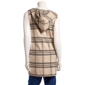 Womens Love Scarlett Sleeveless Hooded Plaid Pocket Cardigan alternate view