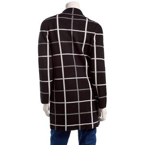 Womens Love Scarlett Long Sleeve Plaid Notched Collar Coatigan alternate view