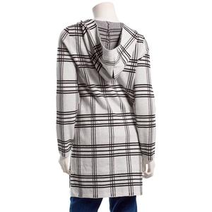 Womens Love Scarlett Long Sleeve Plaid Pocket Hooded Cardigan alternate view