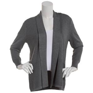 Womens 89th & Madison Shawl Collar Mix Rib Open Front Cardigan alternate view