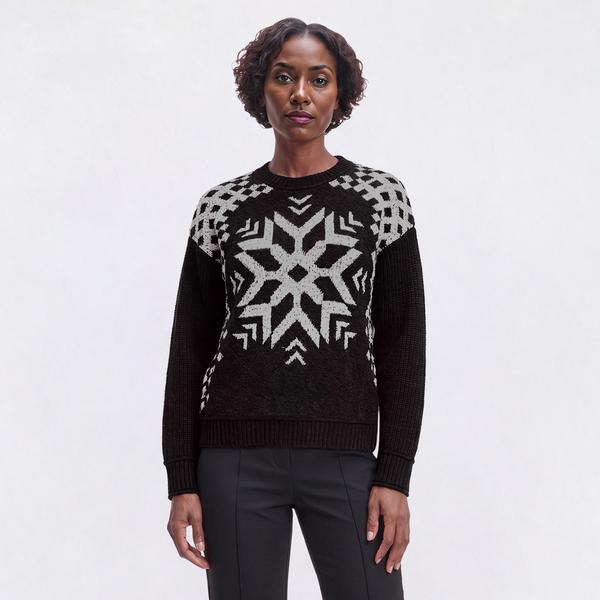 Womens Olive & Vine Long Sleeve Snowflake Sweater