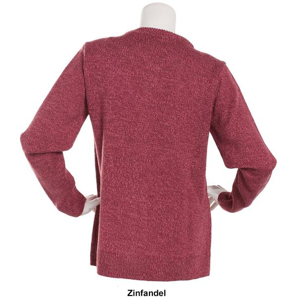 Plus Size Linda Matthews Long Sleeve Button Marled Cardigan alternate view