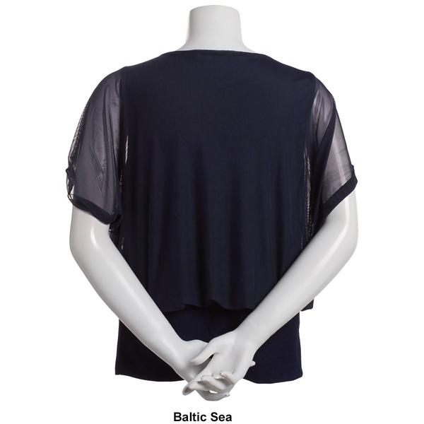 Womens 89th & Madison Dolman Sleeve Mixed Media Blouse alternate view