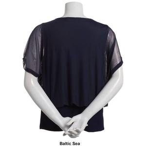 Womens 89th & Madison Dolman Sleeve Mixed Media Blouse alternate view