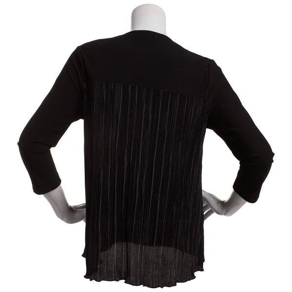 Womens 89th &Madison 3/4 Sleeve Mixed Media Blouse alternate view