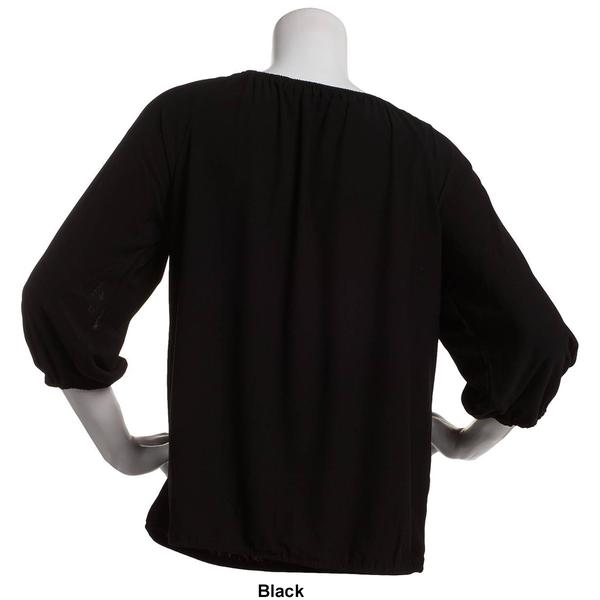 Womens 89th & Madison 3/4 Blouson Cold Shoulder Blouse alternate view